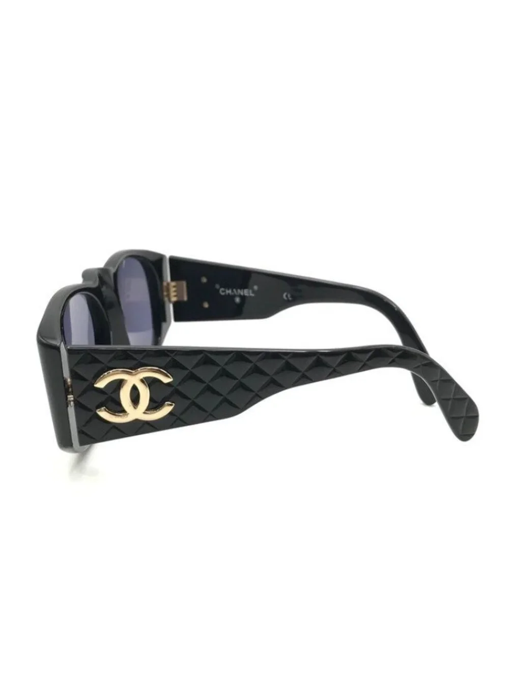 Chanel CC Logo Quilted Sunglasses Eyewear Black